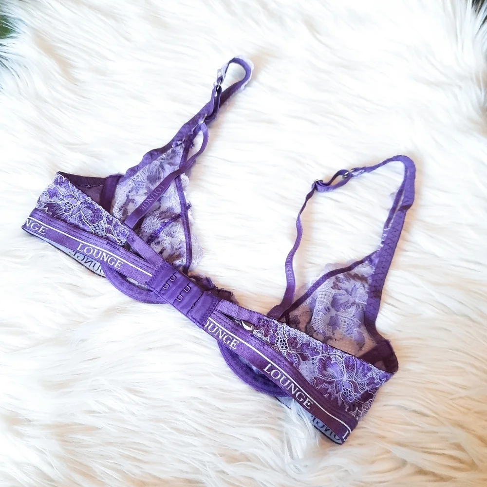Lounge Purple Lace Luxe Balcony Bra 32C_5